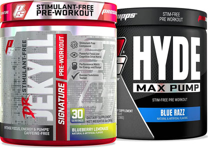 ProSupps Dr. Jekyll Signature Blueberry Lemonade and Hyde Max Pump Blue Razz Bundle