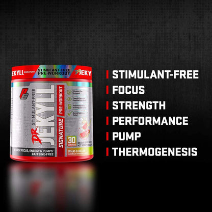 ProSupps Dr. Jekyll Signature Pre-Workout Powder, Stimulant and Caffeine Free, Intense Focus, Energy and Pumps, (30 Servings, Blueberry Lemonade)