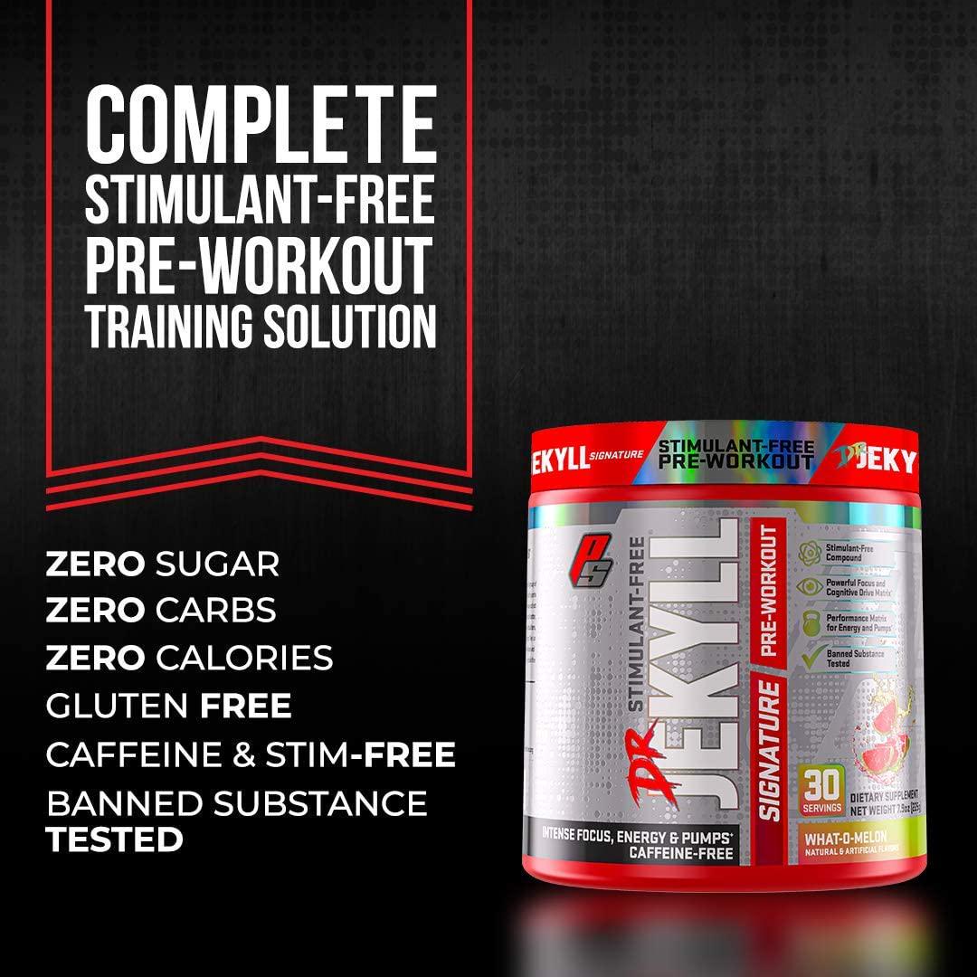 ProSupps Dr. Jekyll Signature Pre-Workout Powder, Stimulant and Caffeine Free, Intense Focus, Energy and Pumps, (30 Servings, Blueberry Lemonade)