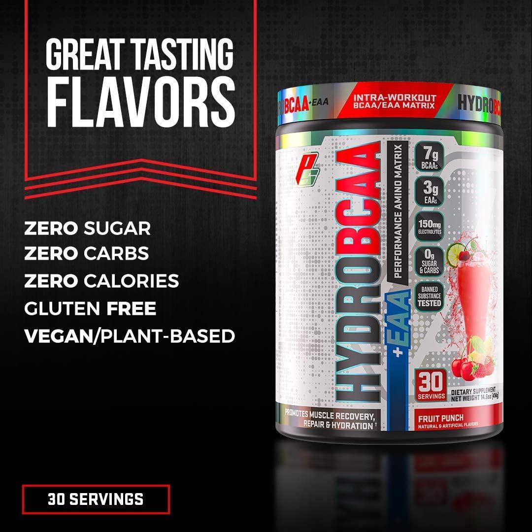 ProSupps HydroBCAA BCAA/EAA Full Spectrum Matrix, 7g BCAAs, 3g EAAS, 0g Sugar, 0g Carbs (Fruit Punch, 30 Servings)