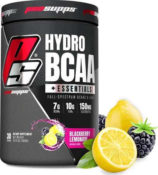 ProSupps HydroBCAA BCAA/EAA Full Spectrum Matrix, 7g BCAAs, 3g EAAs, 0g Sugar, 0g Carbs, 30 Servings, (Blackberry Lemonade Flavor)