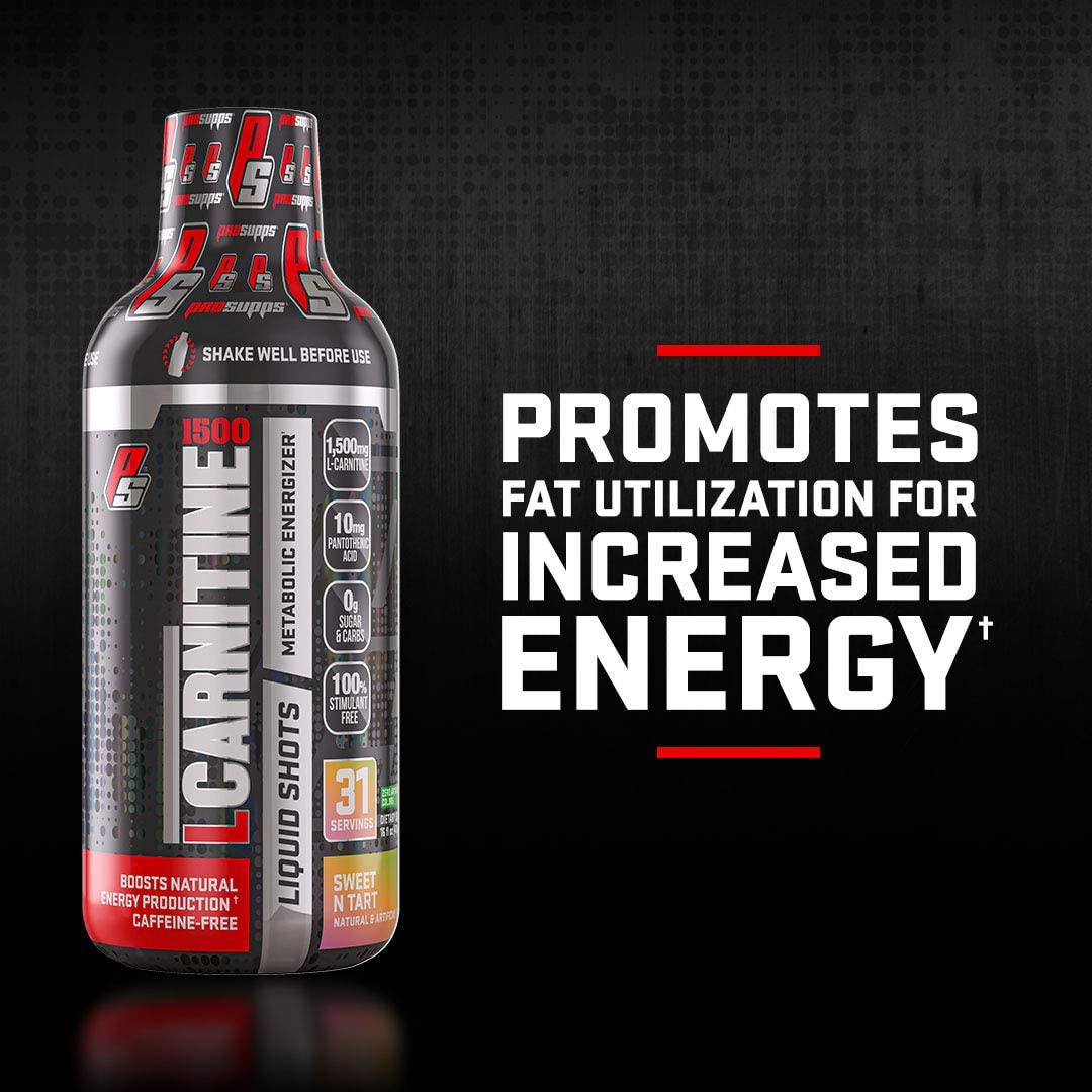 ProSupps L-Carnitine 1500 Stimulant Free Liquid Shots for Men and Women - Metabolic Energizer and Fat Burner Workout Drink for Performance and Muscle Recovery - Weight Loss Drinks (31 Servings, Berry)