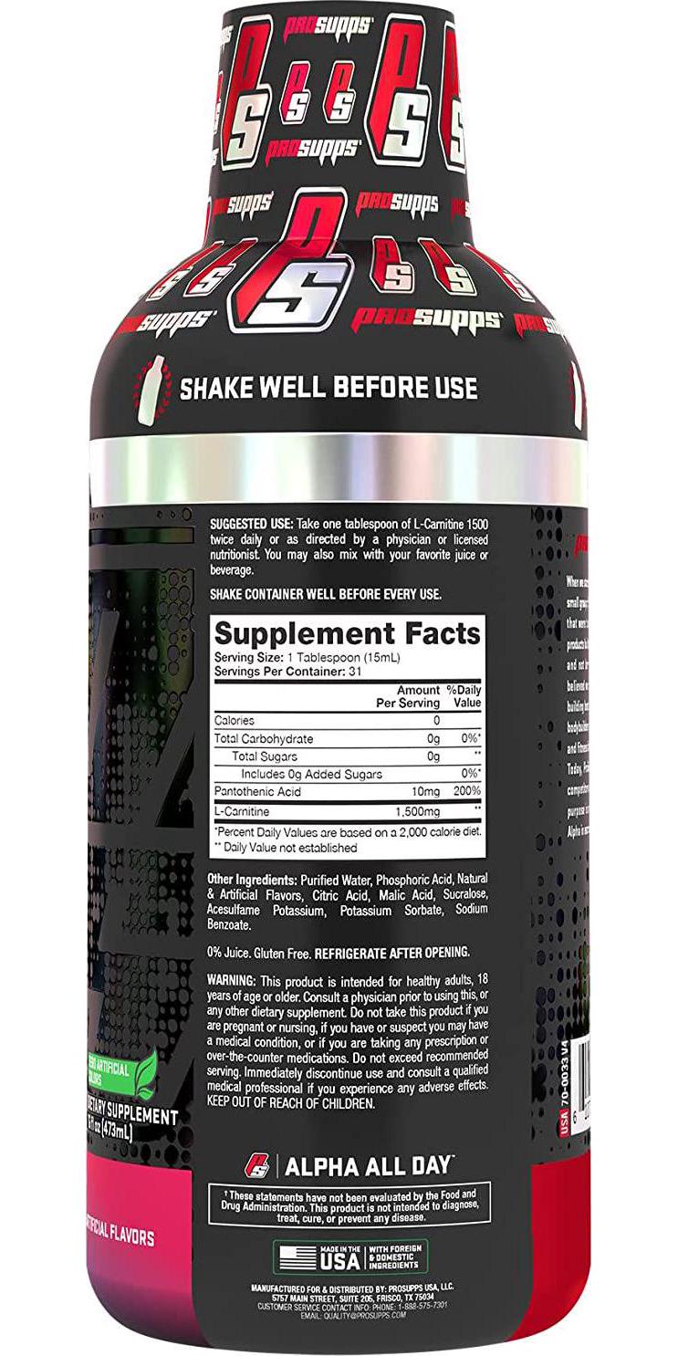 ProSupps L-Carnitine 1500 Stimulant Free Liquid Shots for Men and Women - Metabolic Energizer and Fat Burner Workout Drink for Performance and Muscle Recovery - Weight Loss Drinks (31 Servings, Berry)