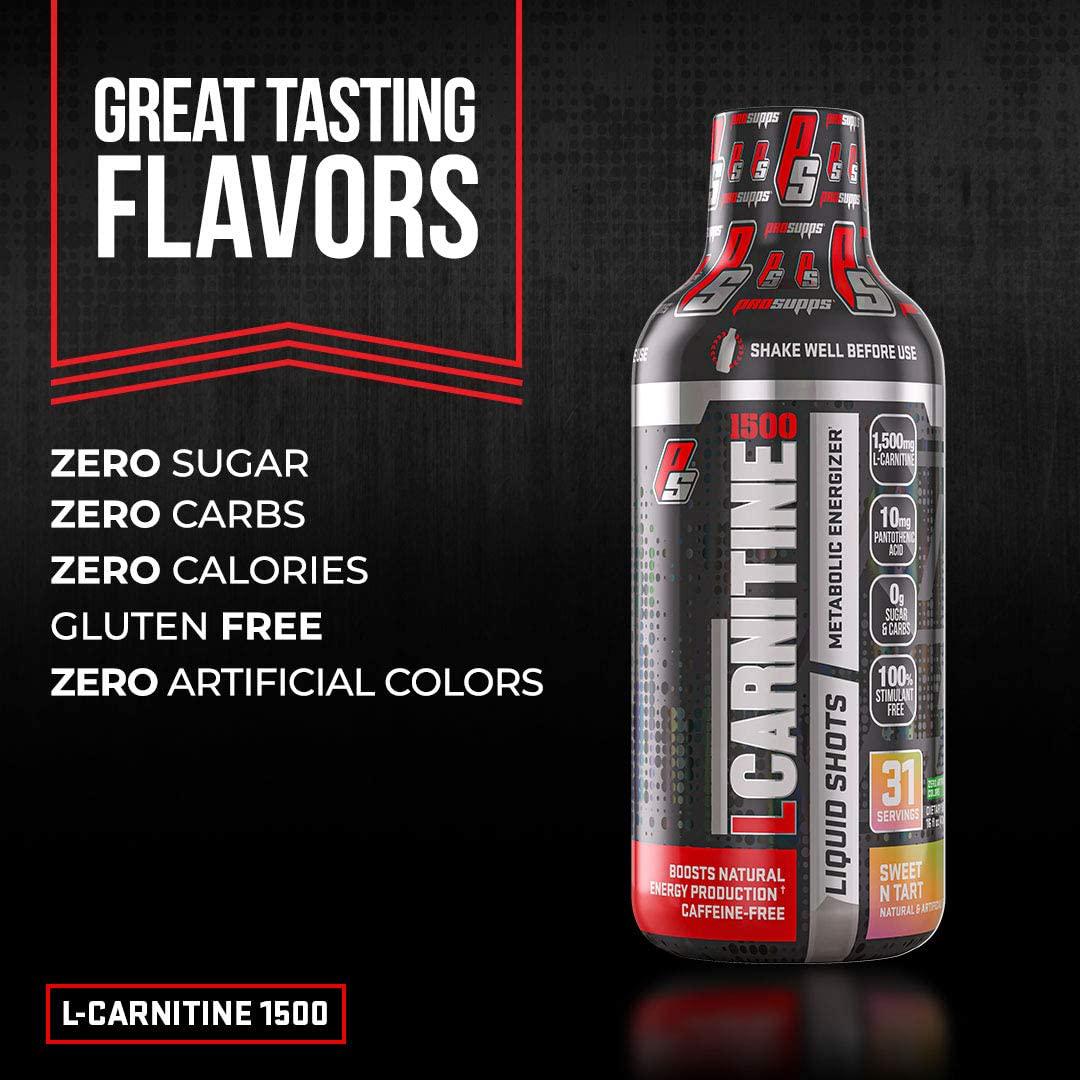 ProSupps L-Carnitine 1500 Stimulant Free Liquid Shots for Men and Women - Metabolic Energizer and Fat Burner Workout Drink for Performance and Muscle Recovery - Weight Loss Drinks (31 Servings, Berry)