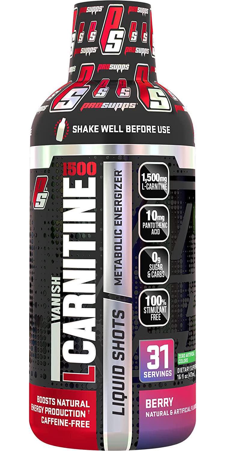 ProSupps L-Carnitine 1500 Stimulant Free Liquid Shots for Men and Women - Metabolic Energizer and Fat Burner Workout Drink for Performance and Muscle Recovery - Weight Loss Drinks (31 Servings, Berry)