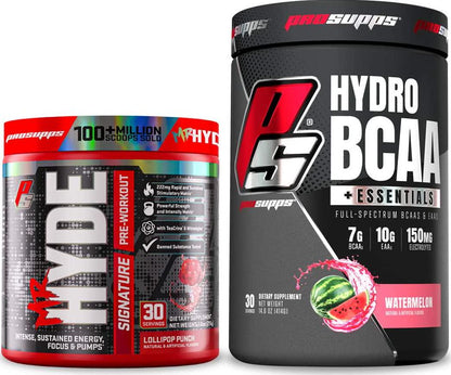 ProSupps Mr. Hyde Signature Series Lollipop Punch and HydroBCAA+Essentials Watermelon Bundle