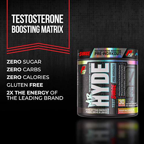 ProSupps Mr. Hyde Test Surge Pre Workout for Men and Women - High Stim Pre Workout Powder Drink with Testosterone Support Matrix for Enhanced Drive, Power and Focus (Sour Watermelon, 30 Servings)