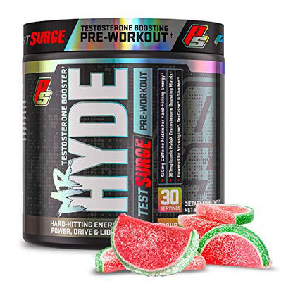 ProSupps Mr. Hyde Test Surge Pre Workout for Men and Women - High Stim Pre Workout Powder Drink with Testosterone Support Matrix for Enhanced Drive, Power and Focus (Sour Watermelon, 30 Servings)