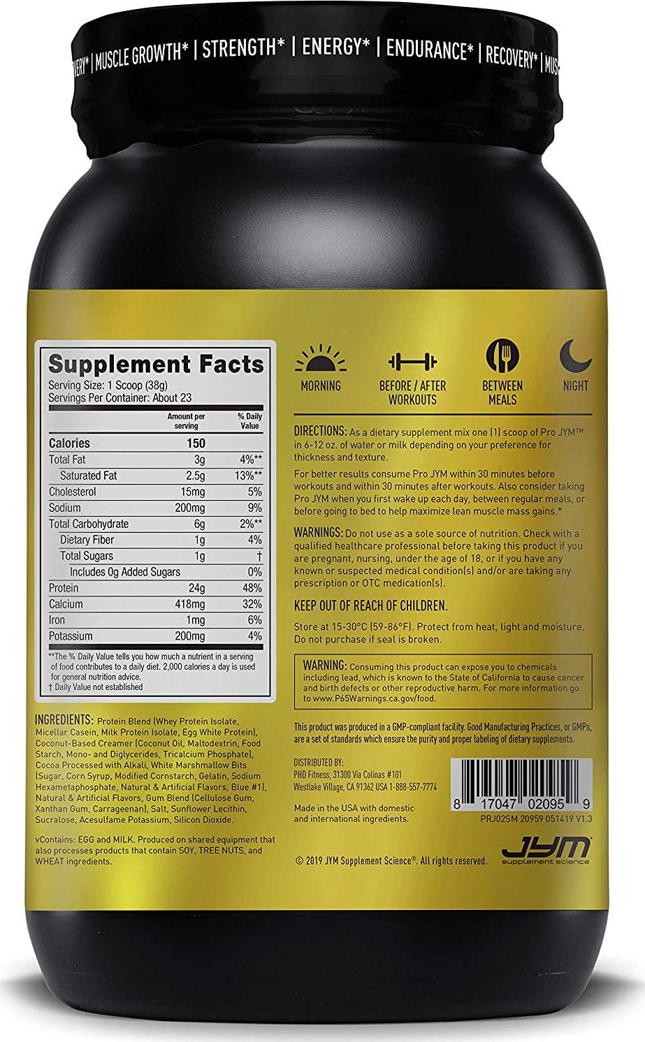 Pro JYM Protein Powder - Egg White, Milk, Whey Protein Isolates and Micellar Casein | JYM Supplement Science | S'Mores, 2 lb