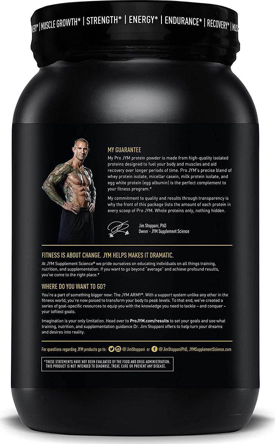 Pro JYM Protein Powder - Egg White, Milk, Whey Protein Isolates and Micellar Casein | JYM Supplement Science | Rocky Road Flavor, 2 lb