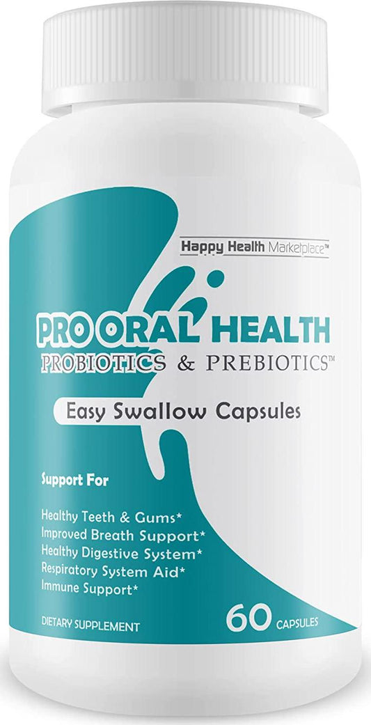 Pro Oral Health Probiotics and Prebiotics - Oral Probiotics for Mouth and Bad Breath - Easy Swallow Capsules - Our Best Oral Health Probiotics Bad Breath Blend - 40 Billion CFU