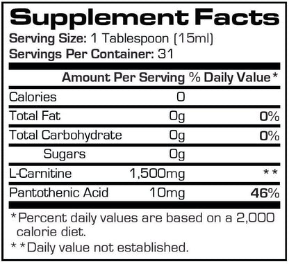 Pro Supps L-Carnitine 1500 Liquid Fat Burner, Metabolic Enhancer (Vanilla Flavor), 31 Servings, Torch Fat and Get Ripped