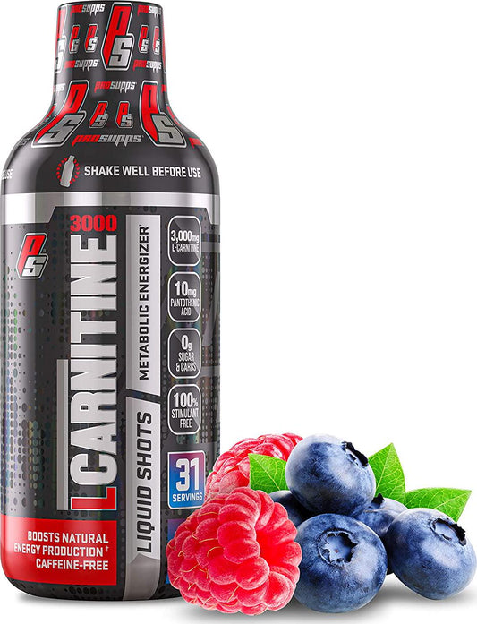 Pro Supps L-Carnitine 1500 Liquid Fat Burner, Metabolic Enhancer (Berry Flavor), 31 Servings, Torch Fat and Get Ripped