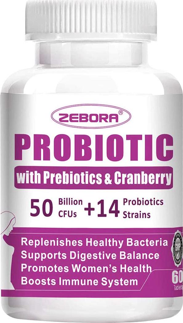 Probiotics for Women 50 Billion CFU, 14 Strains, Supports Vaginal, Digestive and Immune Health, Prebiotic Fiber Shelf Stable, Gluten and Soy Free 60 Tablets