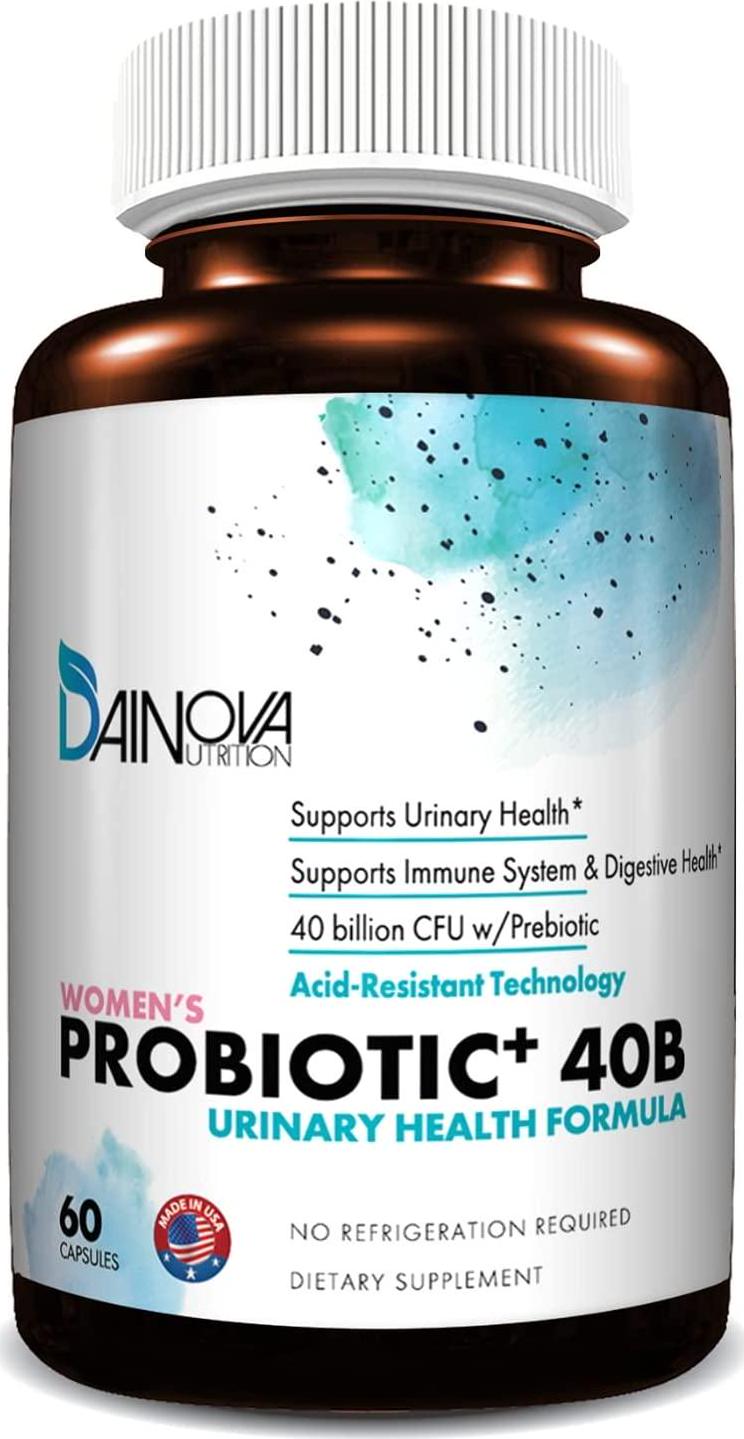 Probiotics for Women Vaginal Health, Urinary Tract Health, Yeast Infection and UTI I 40 Billion CFU Active Prebiotics and Probiotics for Women I Shelf-Stable I Acid-Resistant I 60 Veggie Capsules