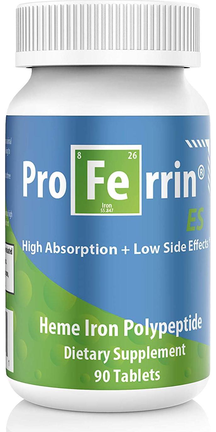 Proferrin ES Heme Iron Polypeptide Dietary Supplement Tablets, Blue/Green, 90 Count