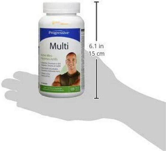 Progressive MultiVitamin for Active Men - 120 Capsules | Made with Glutamine, ALA, CoQ10, Green Food Concentrates, Chromium, Tribulus, Zinc, Vitamin D3 and Vitamin K2