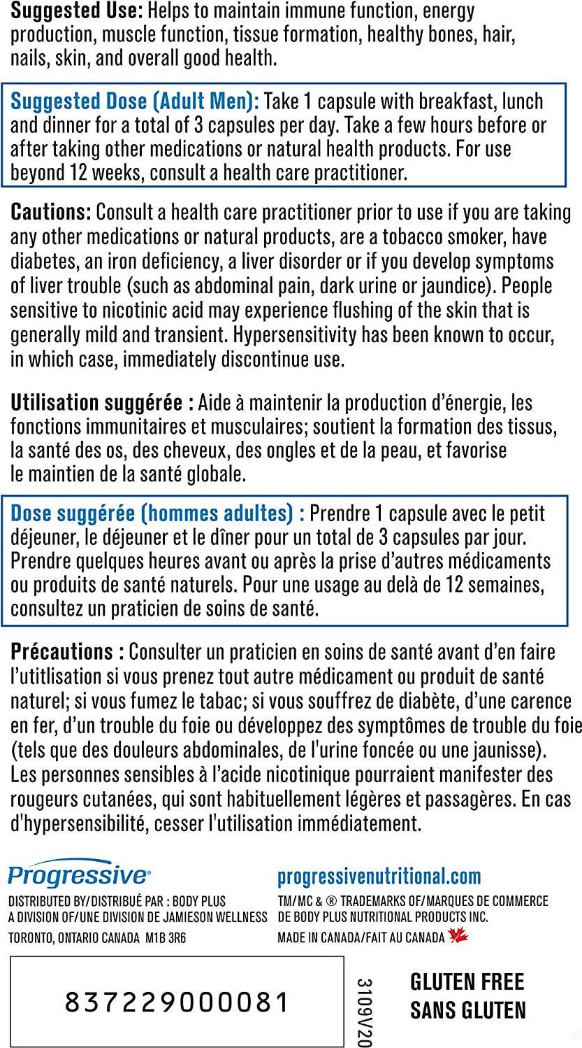 Progressive MultiVitamin for Active Men - 120 Capsules | Made with Glutamine, ALA, CoQ10, Green Food Concentrates, Chromium, Tribulus, Zinc, Vitamin D3 and Vitamin K2