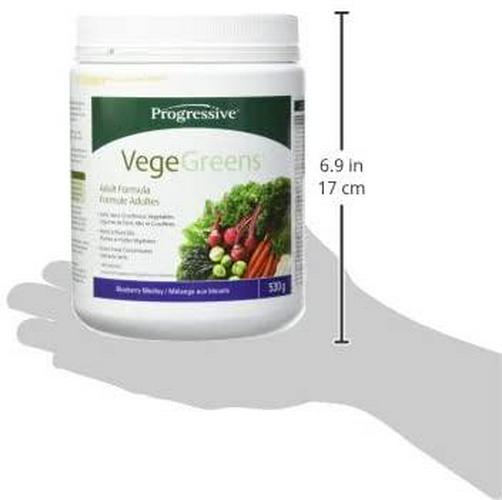 Progressive VegeGreens, Vegan Greens Supplement Powder - Blueberry Medley Flavour, 500 g | Made from Herbs, Plants and Vegetables
