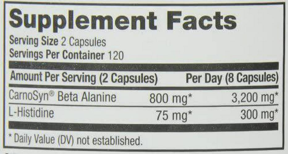 Prolab Beta Alanine Extreme CarnoSyn 3200mg, Amino Acid, Pre-workout Supplement, Increase Aerobic Endurance, Muscle Strength, Power, Speed and Higher Reps, Reduce Muscle Fatigue and Lactic Acid Buildup, 240ct