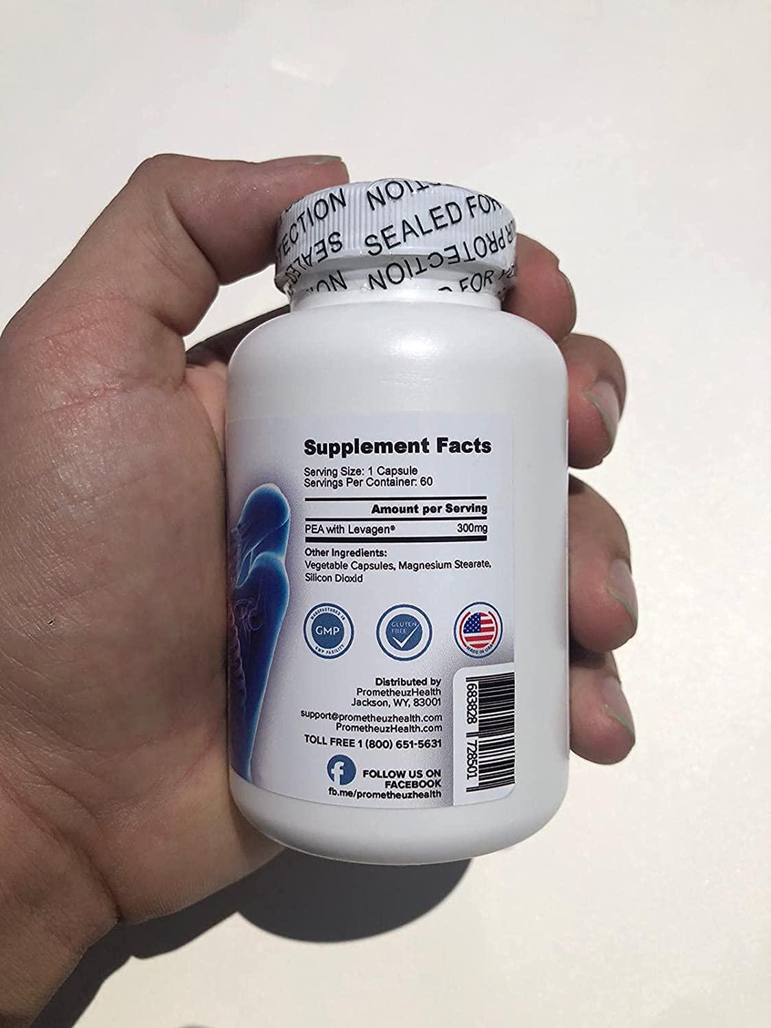 PrometheuzHealth Pea Palmitoylethanolamide with Levagen 60 Capsules