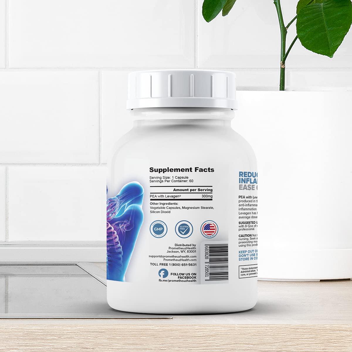 PrometheuzHealth Pea Palmitoylethanolamide with Levagen 60 Capsules