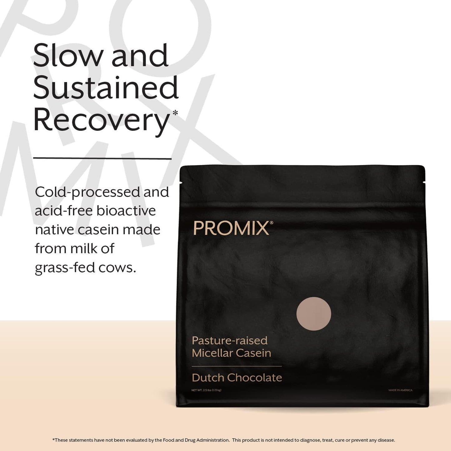 Promix Casein Protein Powder, Chocolate - 5lb Bulk - Grass-Fed and 100% All Natural - Slow and Sustained Recovery ­Post Workout Fitness - Shakes, Smoothies, Baking and Cooking Recipes - Gluten-Free