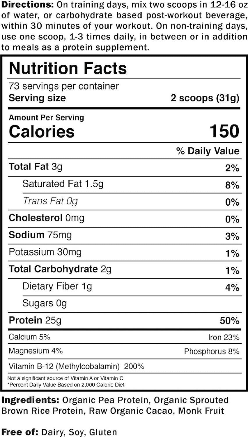 Promix Plant-Based Vegan Protein Powder, Raw Chocolate - 5lb Bulk - Pea Protein and Vitamin B-12 - ­Post Workout Fitness and Nutrition Shakes, Smoothies, Baking and Cooking Recipes - Gluten-Free