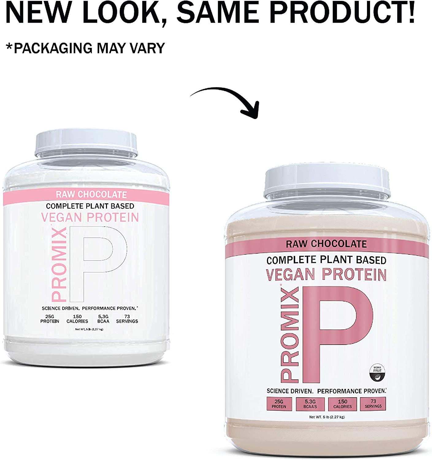 Promix Plant-Based Vegan Protein Powder, Raw Chocolate - 5lb Bulk - Pea Protein and Vitamin B-12 - ­Post Workout Fitness and Nutrition Shakes, Smoothies, Baking and Cooking Recipes - Gluten-Free