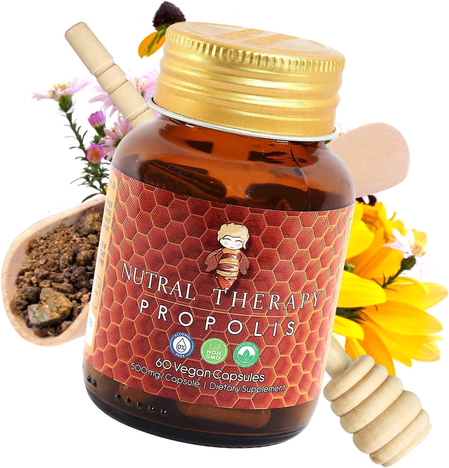 Propolis - Antioxidants, Immune Support Supplement, Antimicrobial Body Protection - Vegan Capsules.
