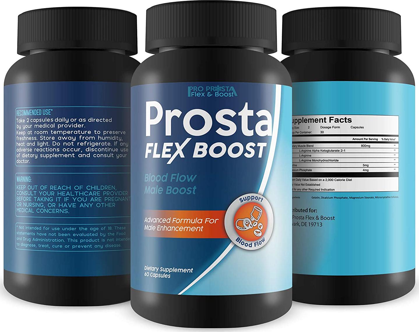 Prosta Flex Boost - Blood Flow Male Boost - Made with Our Purest Most Potent L-Arginine - Our Best Nitric Oxide Supplements for Men Blood Flow and Improved Nutrient Delivery