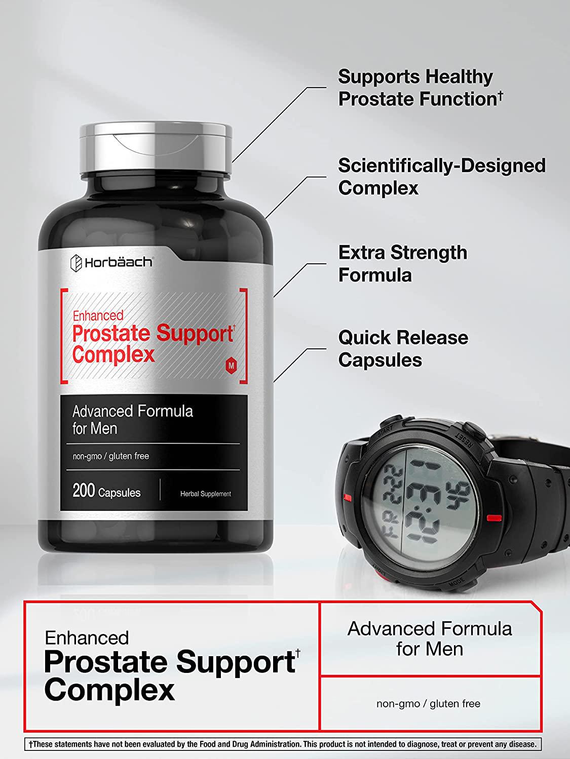 Prostaid 200 Capsules | Extra Strength Prostate Health Supplement for Men | Non-GMO, Gluten Free | Herbal Complex for Max Support | by Horbaach