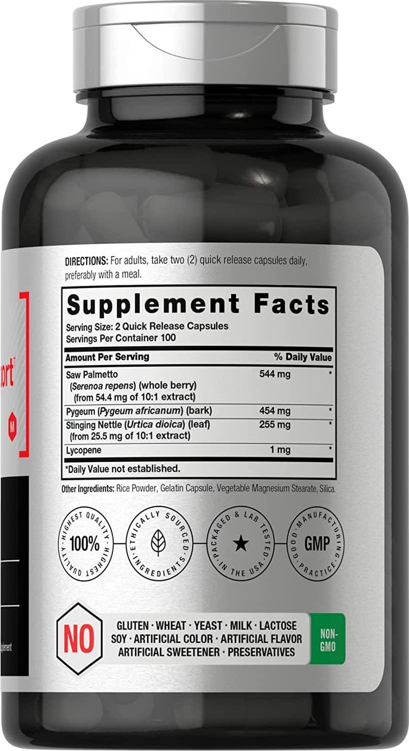 Prostaid 200 Capsules | Extra Strength Prostate Health Supplement for Men | Non-GMO, Gluten Free | Herbal Complex for Max Support | by Horbaach