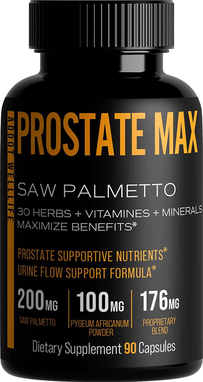 Prostate Max, Prostate Health Supplement for Men with Saw Palmetto Plus 30 Herbs, Vitamins, Minerals, 90 Capsules, Restore Prostate Wellness, Urinary Health, Reduce Bathroom Trips