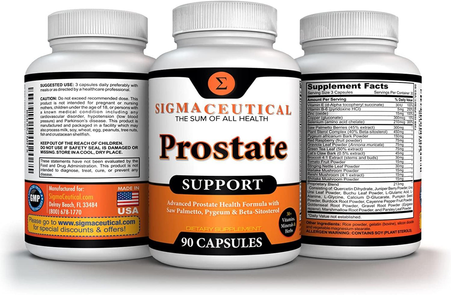 Prostate Supplement for Men - Pygeum and Saw Palmetto Beta Sitosterol - Frequent Urination - Stinging Nettle Root Capsules - Natural DHT Blocker for Men - 90 Capsules