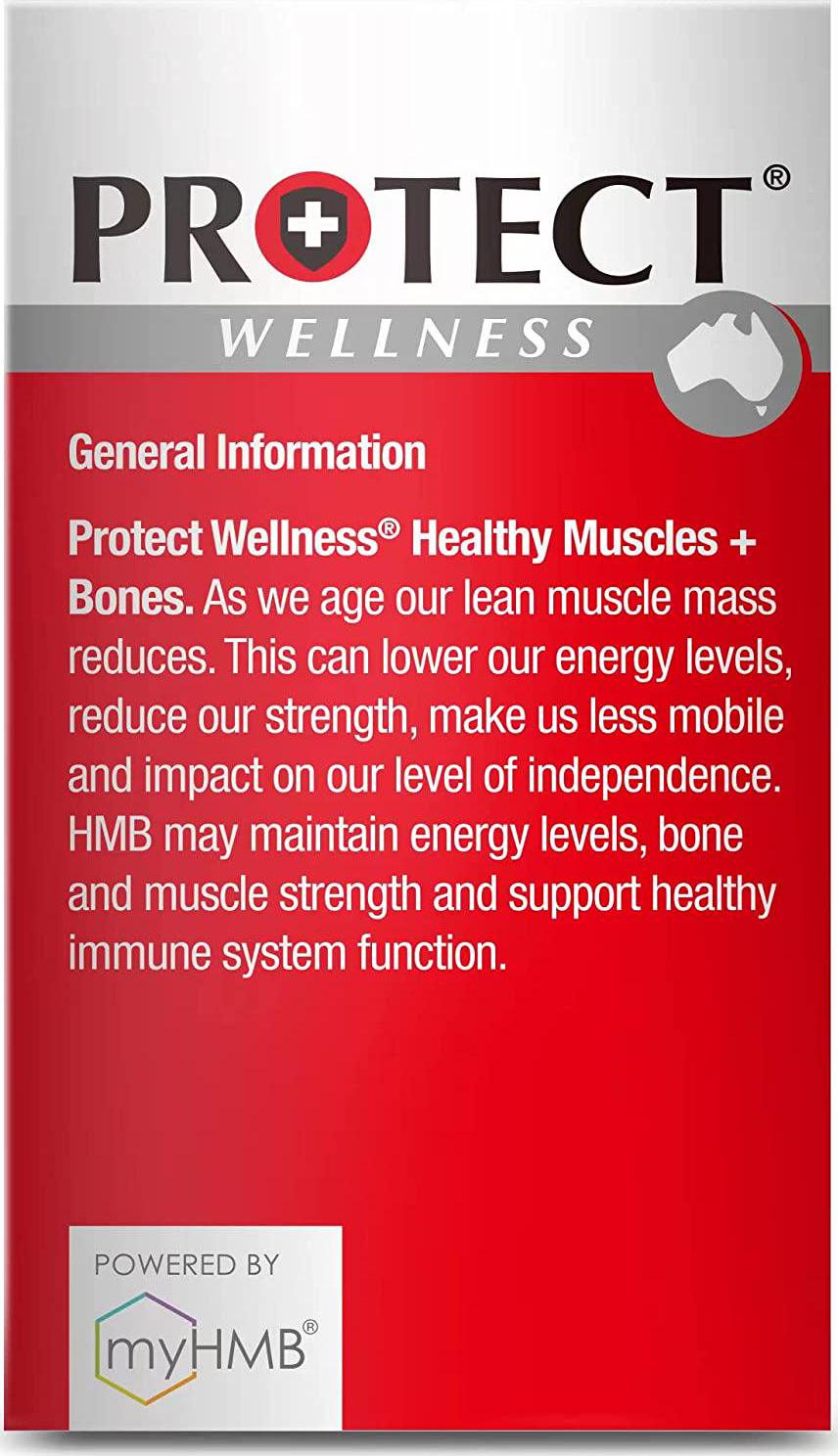 Protect Wellness | Healthy Muscles + Bones | HMB and Vitamin D3 | 60 Tablets