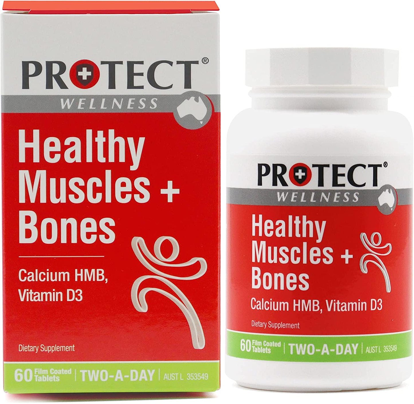 Protect Wellness | Healthy Muscles + Bones | HMB and Vitamin D3 | 60 Tablets