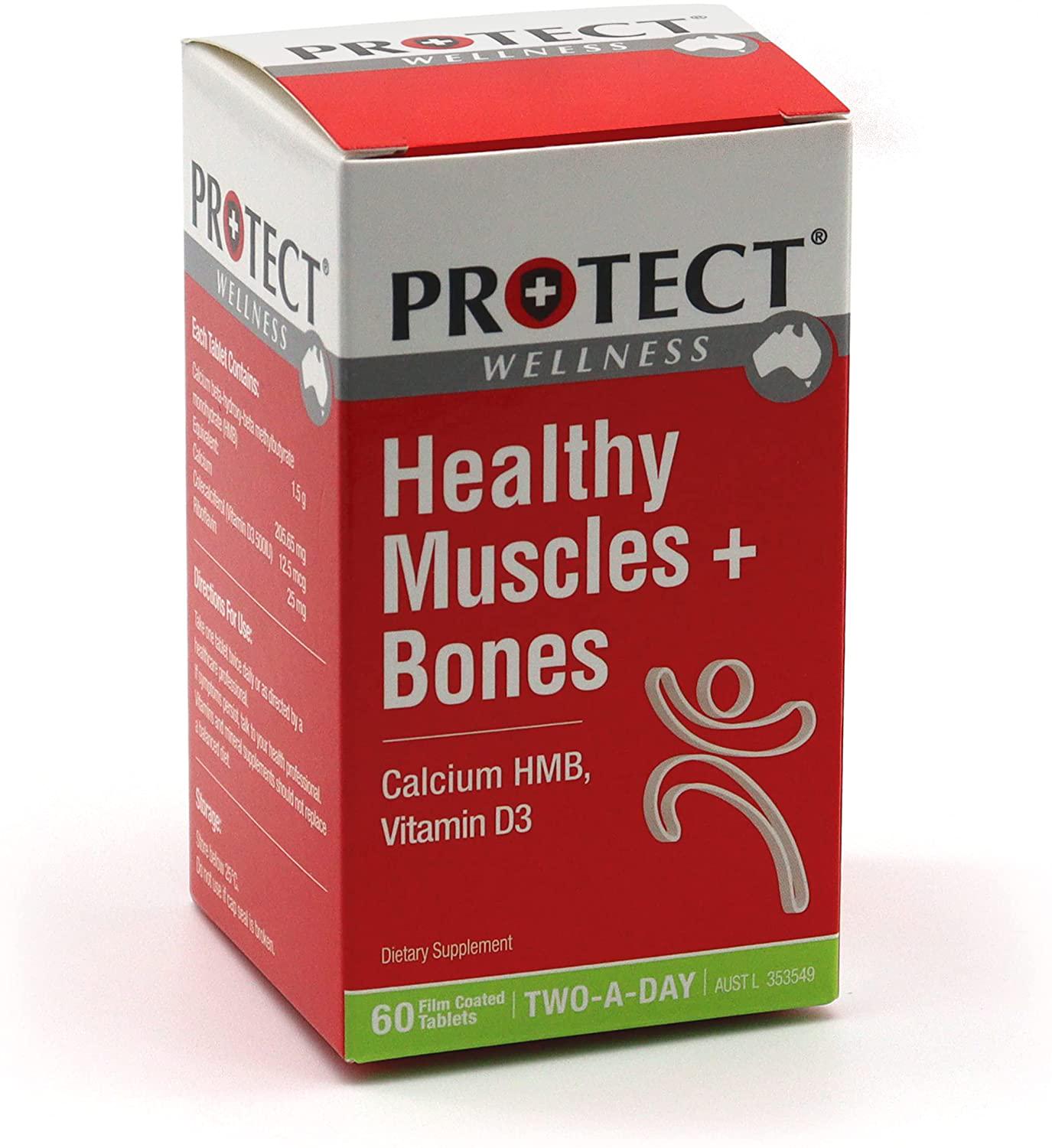 Protect Wellness | Healthy Muscles + Bones | HMB and Vitamin D3 | 60 Tablets