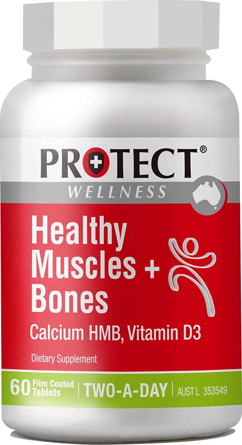 Protect Wellness | Healthy Muscles + Bones | HMB and Vitamin D3 | 60 Tablets