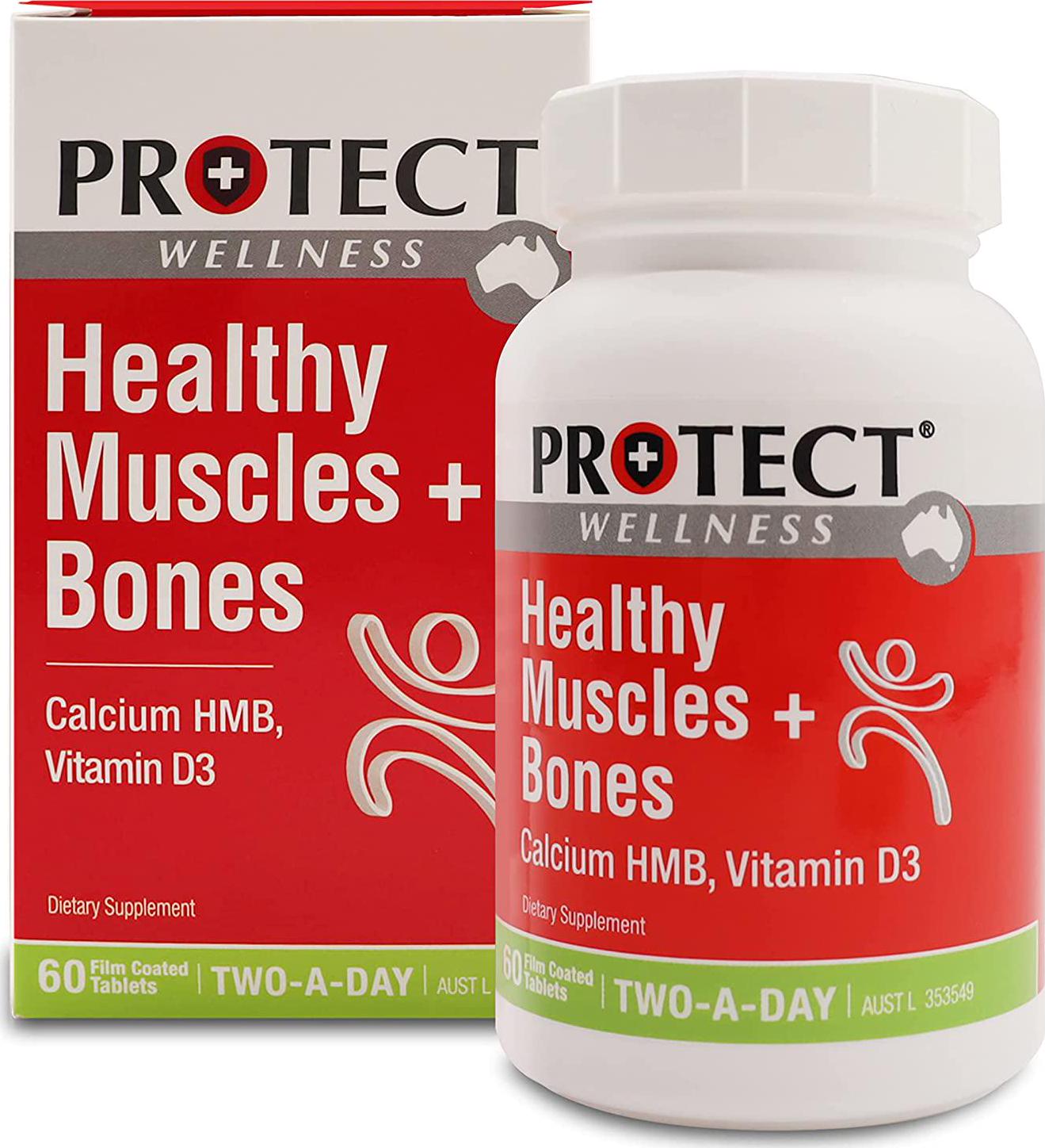 Protect Wellness | Healthy Muscles + Bones | HMB and Vitamin D3 | 60 Tablets