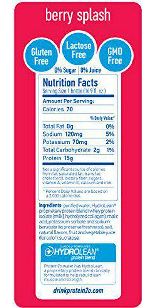 Protein2o Flavored Protein Water, Berry Splash, 12 pack