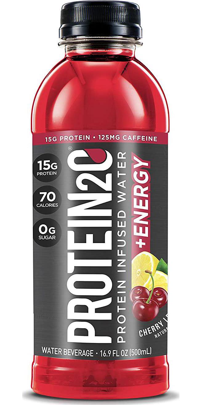 Protein2o Low Calorie Protein Infused Water, 15g Whey Protein Isolate, Tropical Coconut (Pack of 12), 16.89 Ounce and Energy, Low Calorie Protein Infused Water, Cherry Lemonade, (Pack of 12)