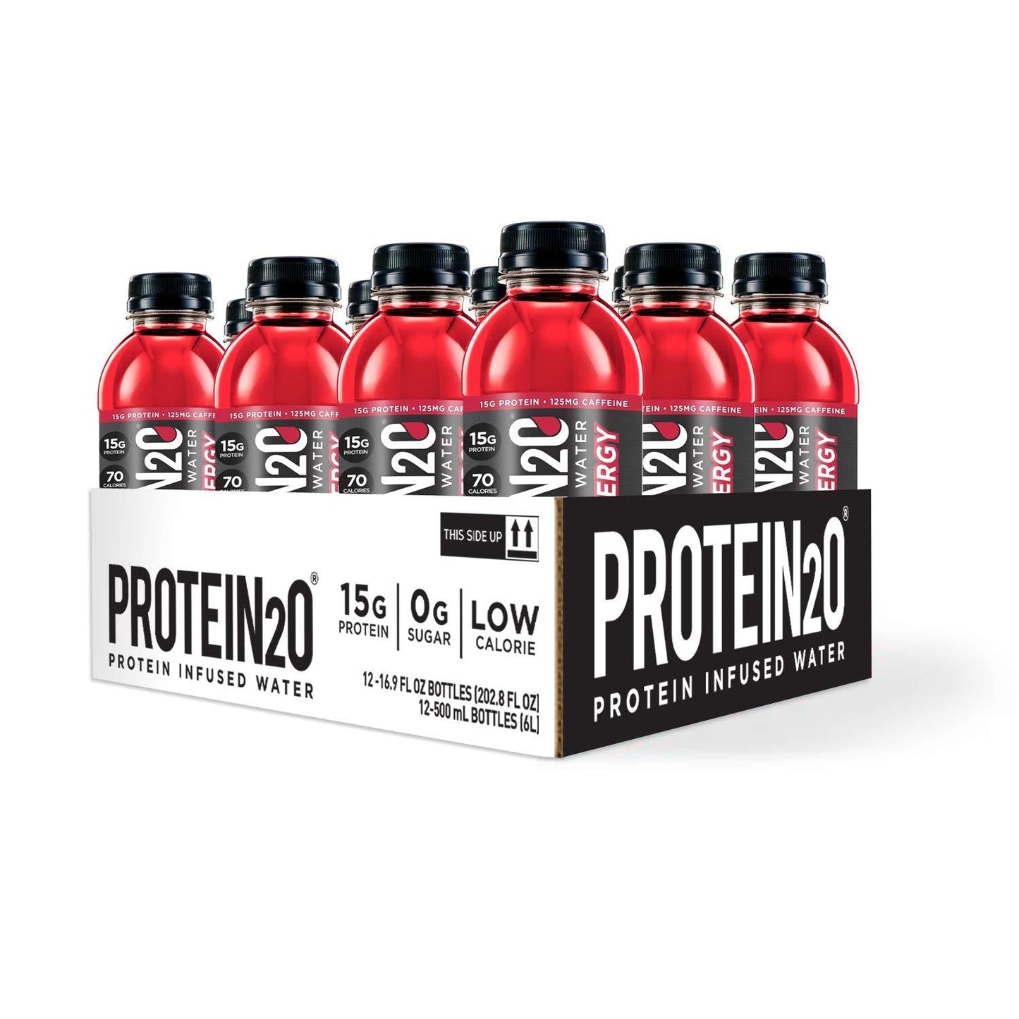 Protein2o Low Calorie Protein Infused Water, 15g Whey Protein Isolate, Tropical Coconut (Pack of 12), 16.89 Ounce and Energy, Low Calorie Protein Infused Water, Cherry Lemonade, (Pack of 12)