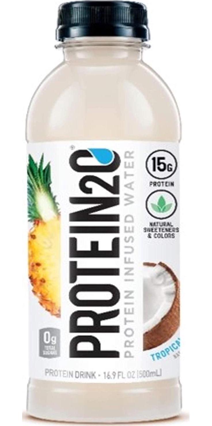 Protein2o Low Calorie Protein Infused Water, 15g Whey Protein Isolate, Tropical Coconut (Pack of 12), 16.89 Ounce and Energy, Low Calorie Protein Infused Water, Cherry Lemonade, (Pack of 12)