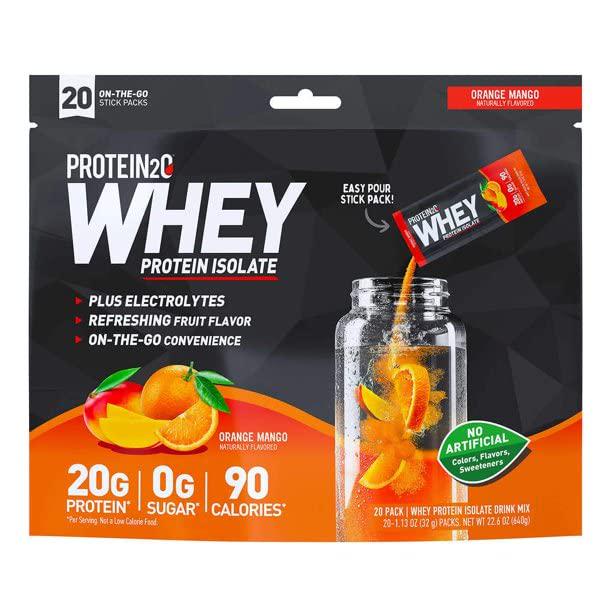 Protein2o Whey Protein Isolate, Orange Mango 20 Packs/1.13 Oz