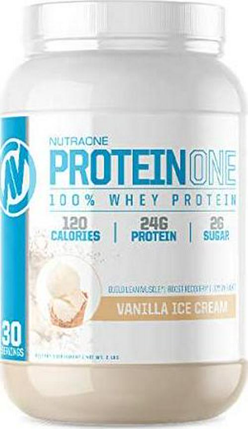 ProteinOne Whey Protein by NutraOne Promote Recovery and Build Muscle with a Protein Shake Powder for Men and Women(Vanilla Ice Cream, 2 LB)