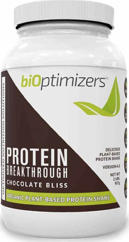 Protein Breakthrough - Plant-Based Protein Blend (from Pea, Hemp, Pumpkin Seed) - Chocolate Flavor (907g) - Vegan, Low-carb, Low-glycemic, Soy-Free, Gluten-Free