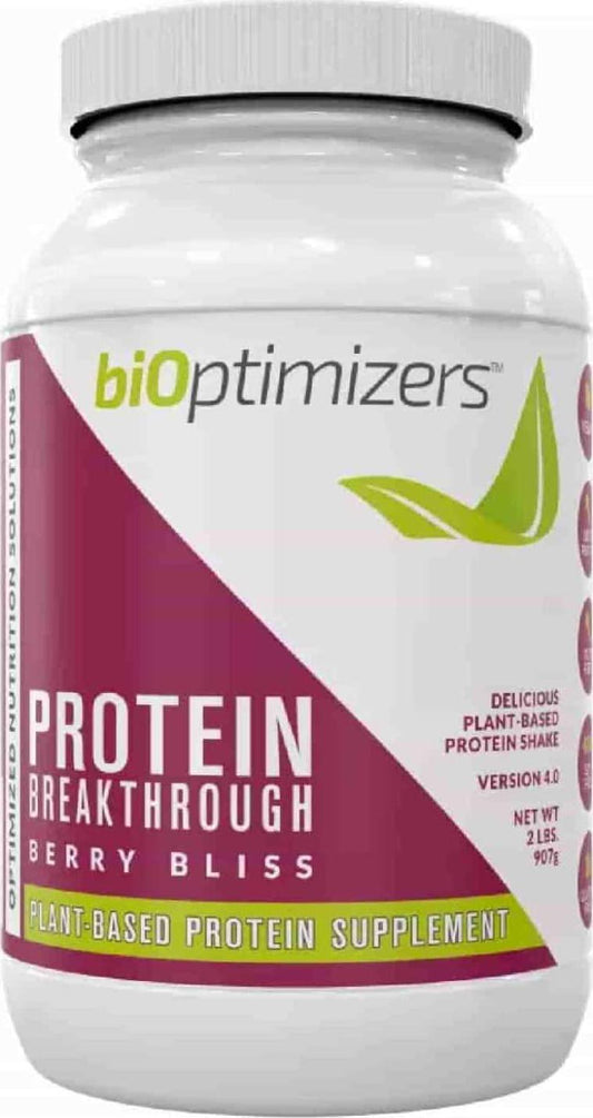 Protein Breakthrough - Plant-Based Protein Blend (from Pea, Hemp, Pumpkin Seed) - Berry Flavor (907g) - Vegan, Low-carb, Low-glycemic, Soy-Free, Gluten-Free