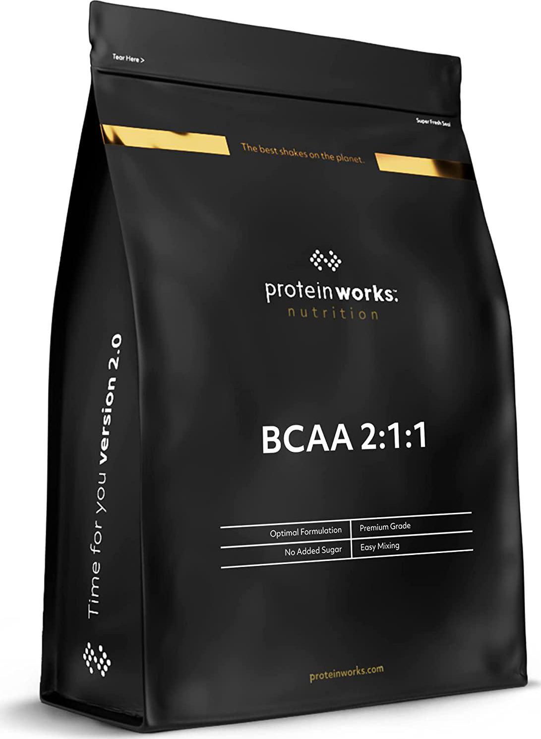 Protein Works | Instantised BCAA Powder | Branched Chain Amino Acid Supplement | 2:1:1 Ratio | Aids Recovery and Muscle Building | Orange Burst | 500 g