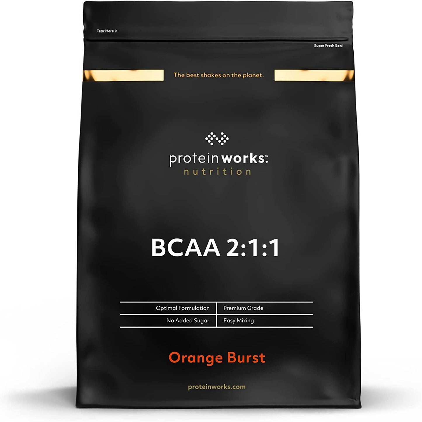 Protein Works | Instantised BCAA Powder | Branched Chain Amino Acid Supplement | 2:1:1 Ratio | Aids Recovery and Muscle Building | Orange Burst | 500 g